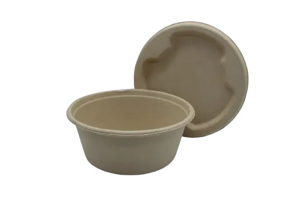 Bagasse Bowl - Round Deep w/ Lid 1200ml XL (50pcs/pack)