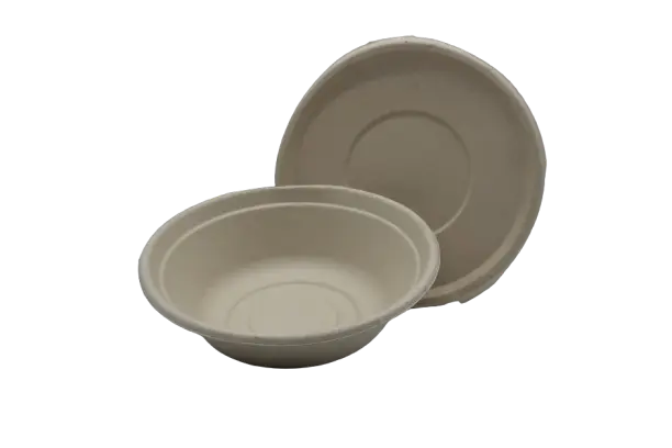 Bagasse Bowl - Round Wide w/ Lid 900ml Large (50pcs/pack)