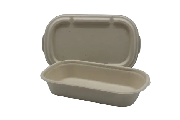 Bagasse Oval w/ Lid 500ml Small (50pcs/pack)