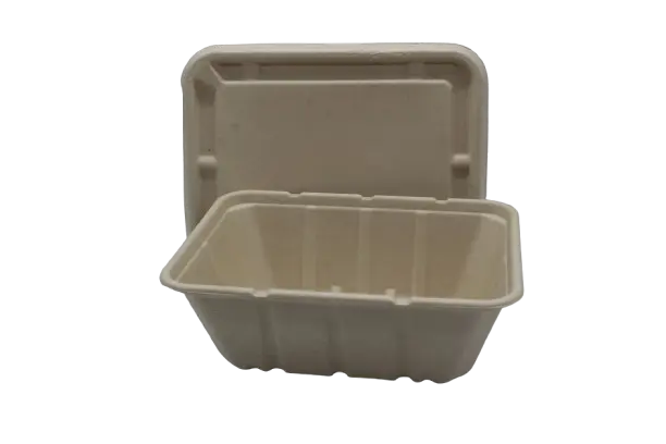 Bagasse Rectangle Box w/ Lid 1500ml Large (50pcs/pack)