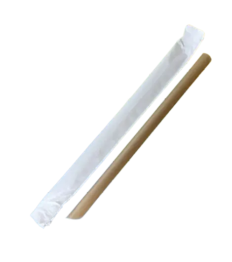 Bagasse Milktea Straw w/ Wrap (100pcs/pack)