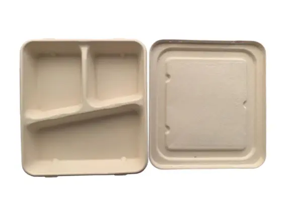 Bagasse Bento 3comp. (50pcs/pack)