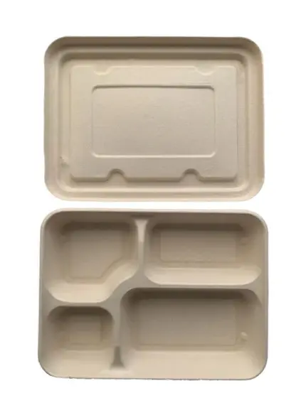 Bagasse Bento 4comp. (50pcs/pack)