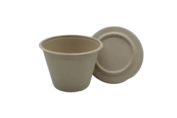 Bagasse Bowl - Round Deep w/ Lid 400ml Mini (50pcs/pack)