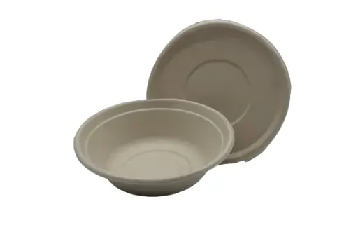 [ENO0RBM] Bagasse Bowl - Round Wide w/ Lid 900ml Large (50pcs/pack)