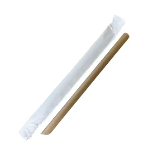 [ENG1WMS] Bagasse Milktea Straw w/ Wrap (100pcs/pack)