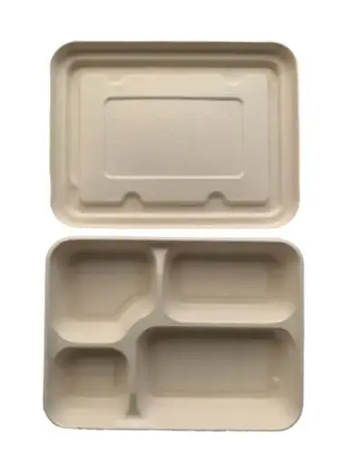 [ENHB4CO] Bagasse Bento 4comp. (50pcs/pack)