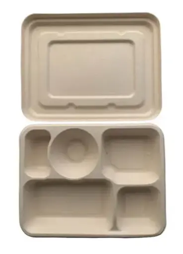 [ENHB5CO] Bagasse Bento 5comp. (50pcs/pack) 