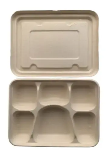 [ENHB6CO] Bagasse Bento 6comp. (50pcs/pack)