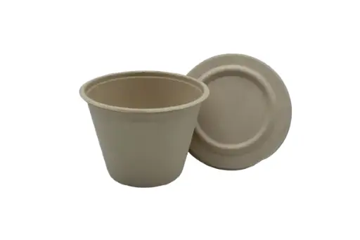 [ENO0RB4] Bagasse Bowl - Round Deep w/ Lid 400ml Mini (50pcs/pack)